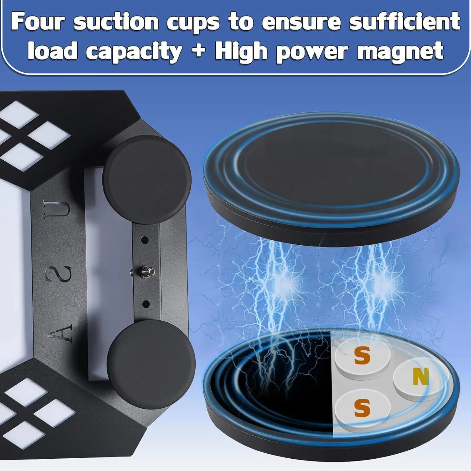 

Flat Car Mount Kit Quick Release Magnetic Roof Mounting Bracket Flat Mounting Accessories for RV Truck Boat Road Trip Camping