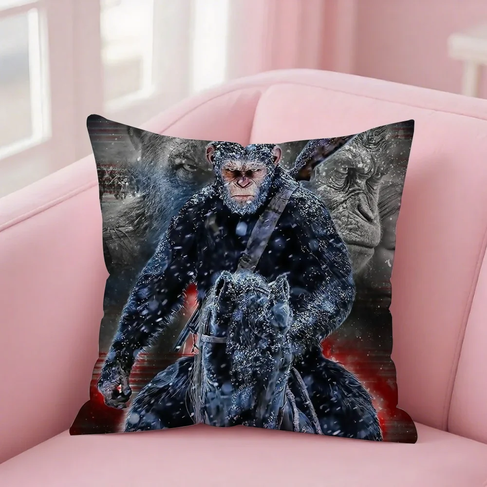 Science Fiction Movies War For The Planet Of The Apes Pillow Case Square Double-Sided Printing Short Plush Sofa Cushion Cover - view 3