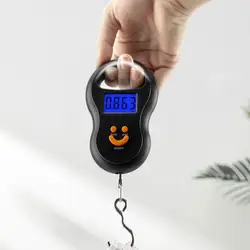 Portable 50Kg 10g Hanging Scale Digital Scale BackLight Electronic Fishing Weights Pocket Scale Luggage Scales Black