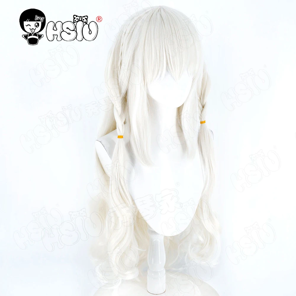 Misono Ichika Косплей Парик Синтетический парик из волокна「HSIU」 80 см Молочно-белый длинный парик + шапочка для парика GAME Amairo Chocolate ‌   косплей