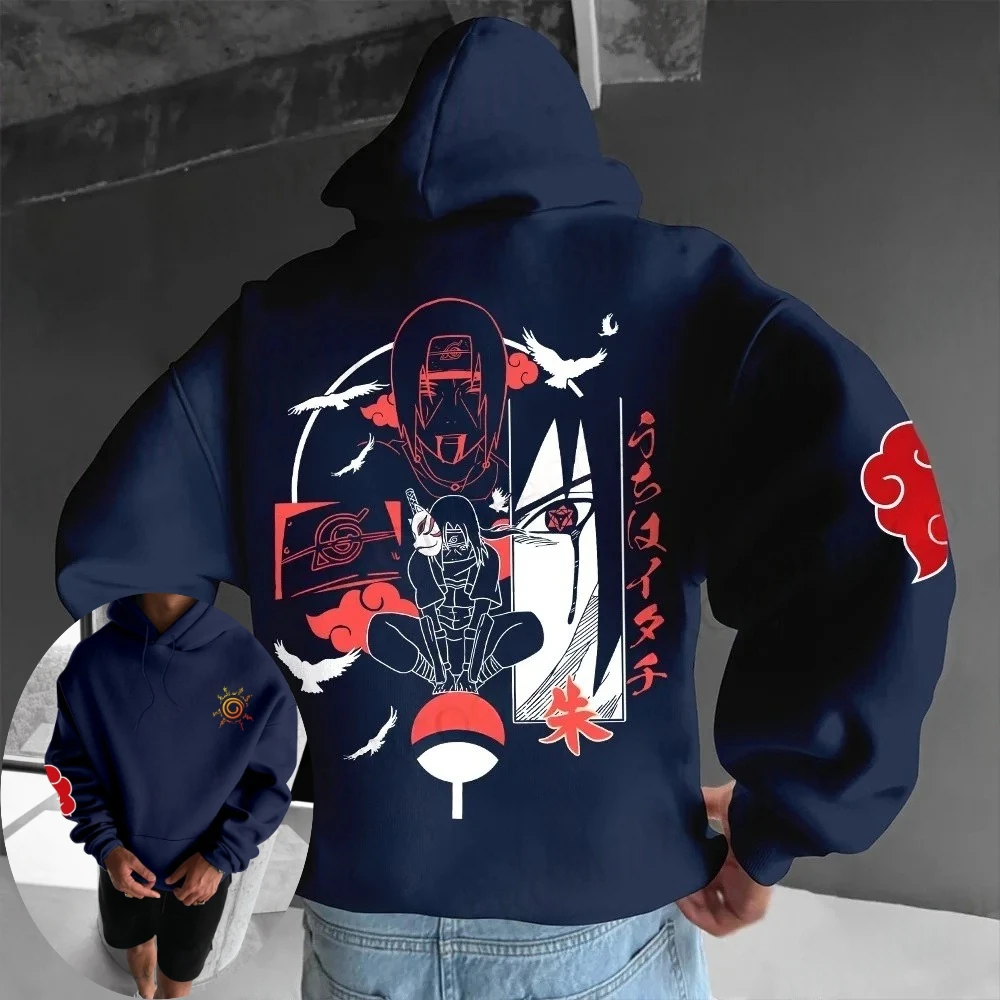 

Naruto Men's Hoodie Sweater Itachi Uchiha Japanese Anime Spring and Autumn Boys' Long-sleeved Warm Casual Parent-child Clothing