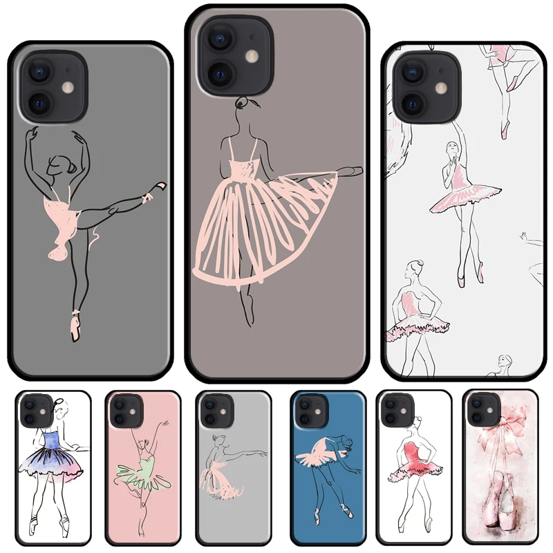 Ballet Dance Girl Ballerina Art Phone Case For iPhone 16 15 12 11 14 Pro Max 13 Mini Plus XR X XS Max Back Cover