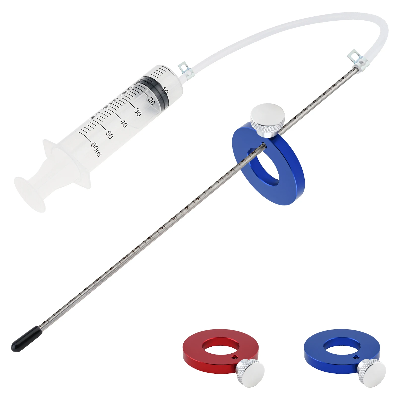 Professional Motorcycle Fork Suspension Oil Level Gauge Measurement Tool Adjustable Ring Dust Cover Front Fork Oil Syringe Tool