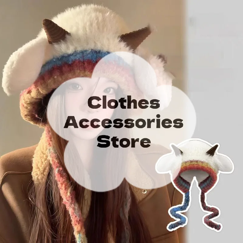 Модная зимняя милая миниатюрная шапка с овечьими ушками для женщин, мягкая шапка сдвиганием; Универсальная шапка-ушанка для родителей и детей