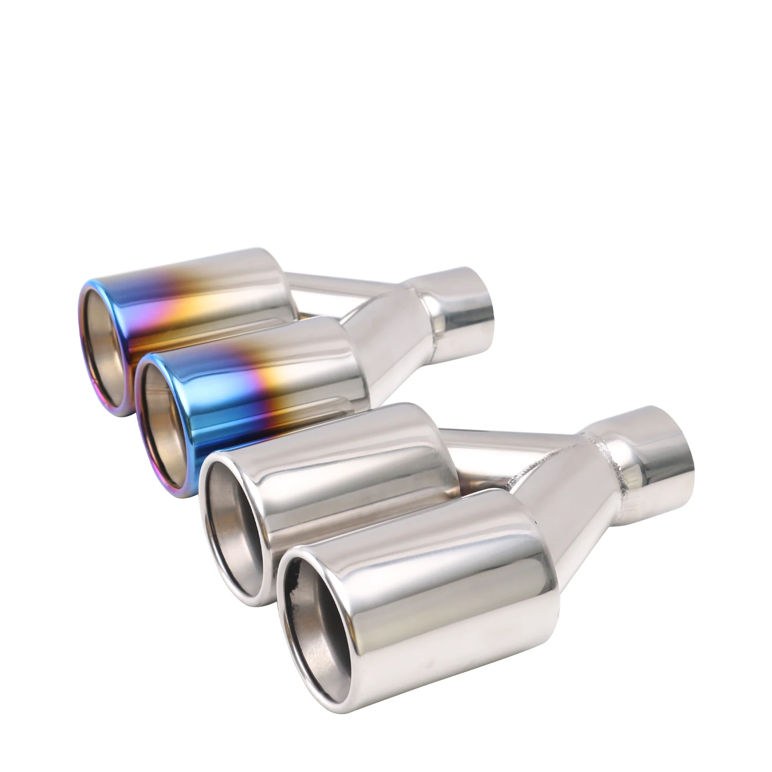 

2.5'' inlet 3'' Dual outlet Exhaust Pipe stainless steel Exhaust muffler Tail End Tip for Universal Car