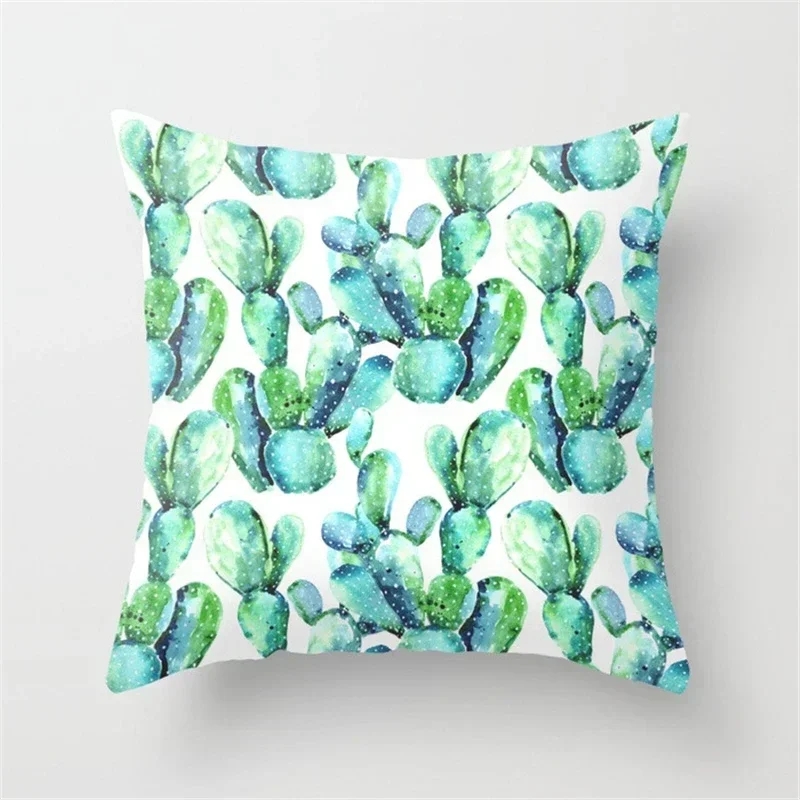 NEW Modern Green Plants Cushion Cover Geometric Nordic Throw Pillows For Home Decoration Cactus Tropical Decorative Pillowcase