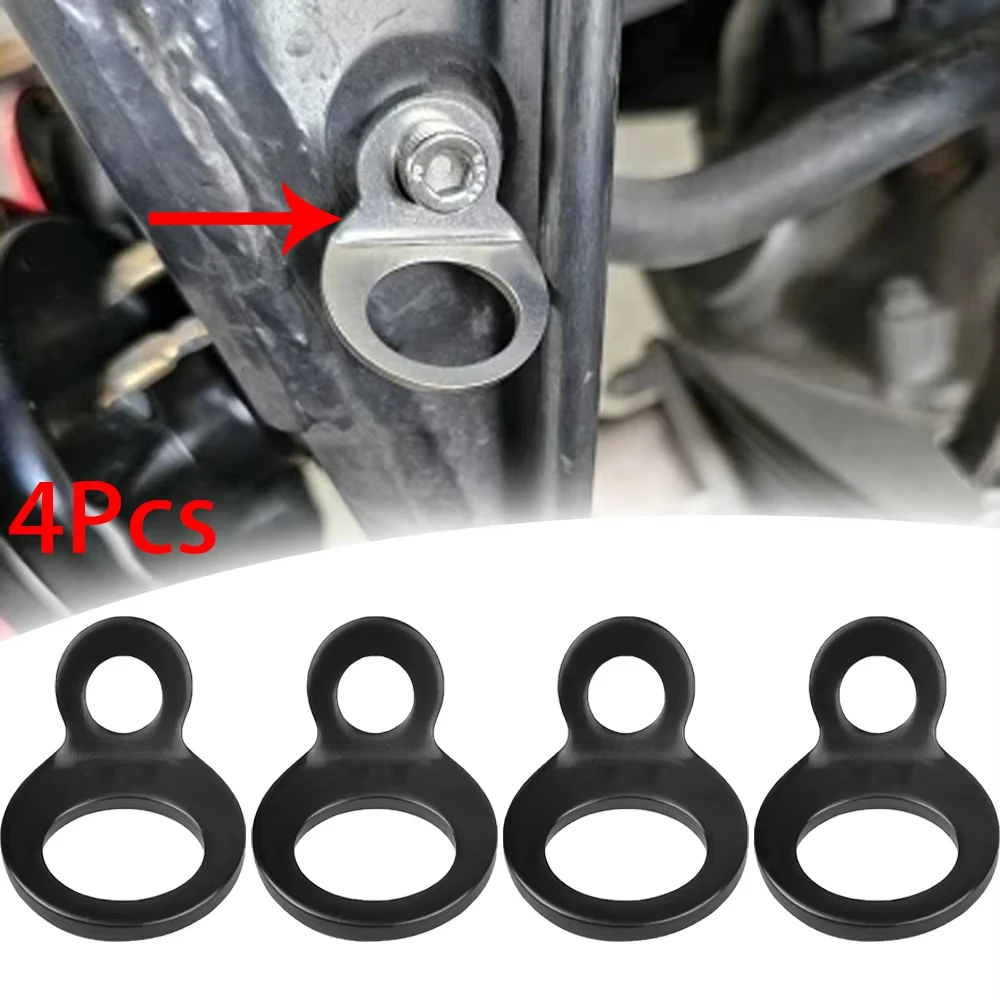 

4Pcs Attach Tie-downs Stainless Steel Tie-Down Strap Rings Motorcycle Part Tie Down Strap Rings for Motorcycle Dirt Bike ATV UTV
