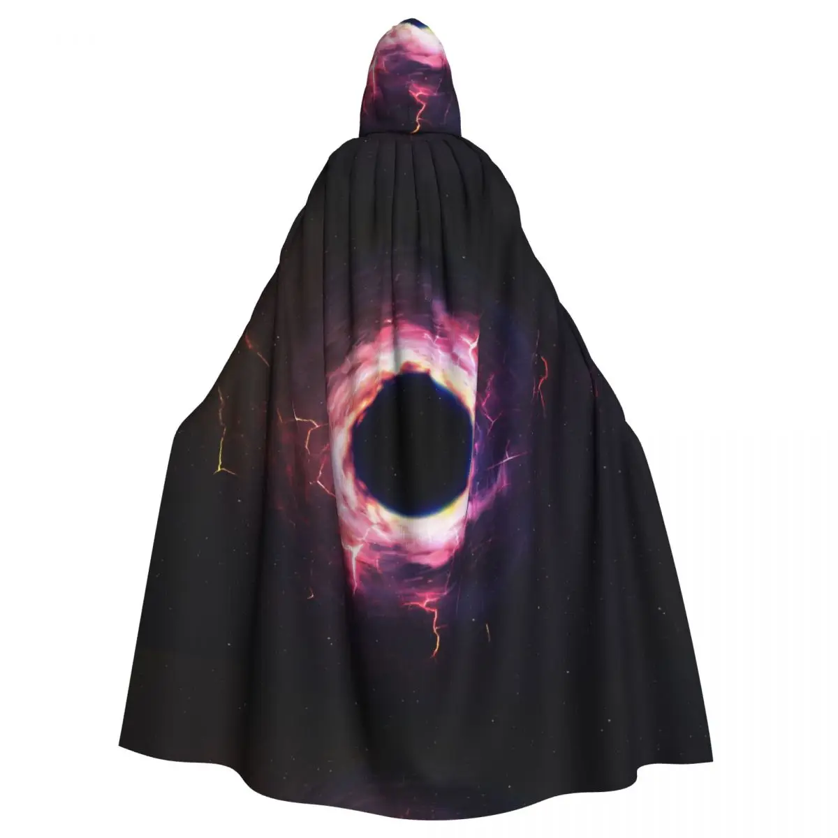 

Adult Cloak Cape Hooded Black Hole In Space Medieval Costume Witch Wicca Vampire Elf Purim Carnival Party