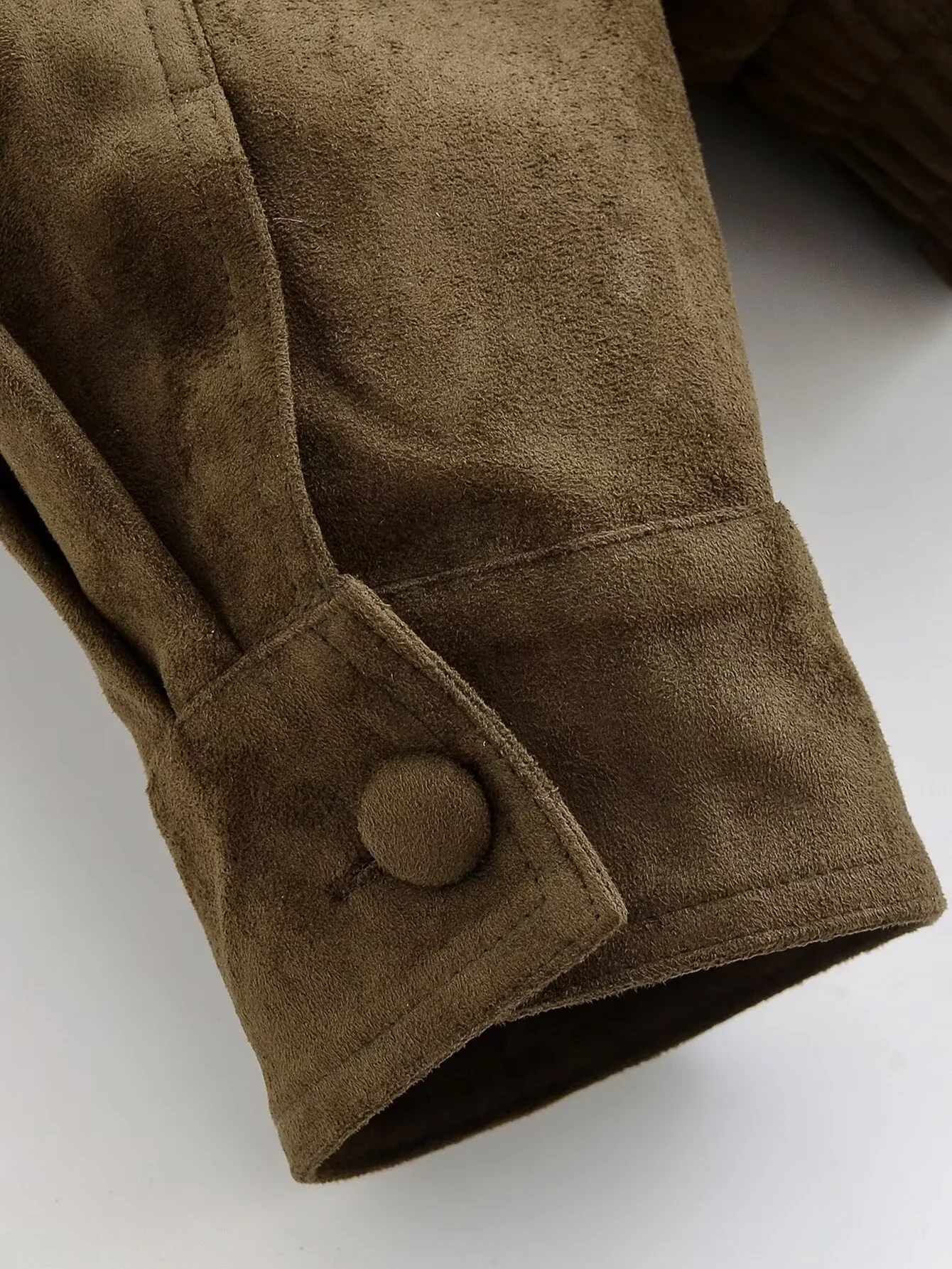 2025 Winter New Women's Casual Fashionable Simple Detachable Fur Collar Long Sleeve Color Block Faux Fur Effect Jacket