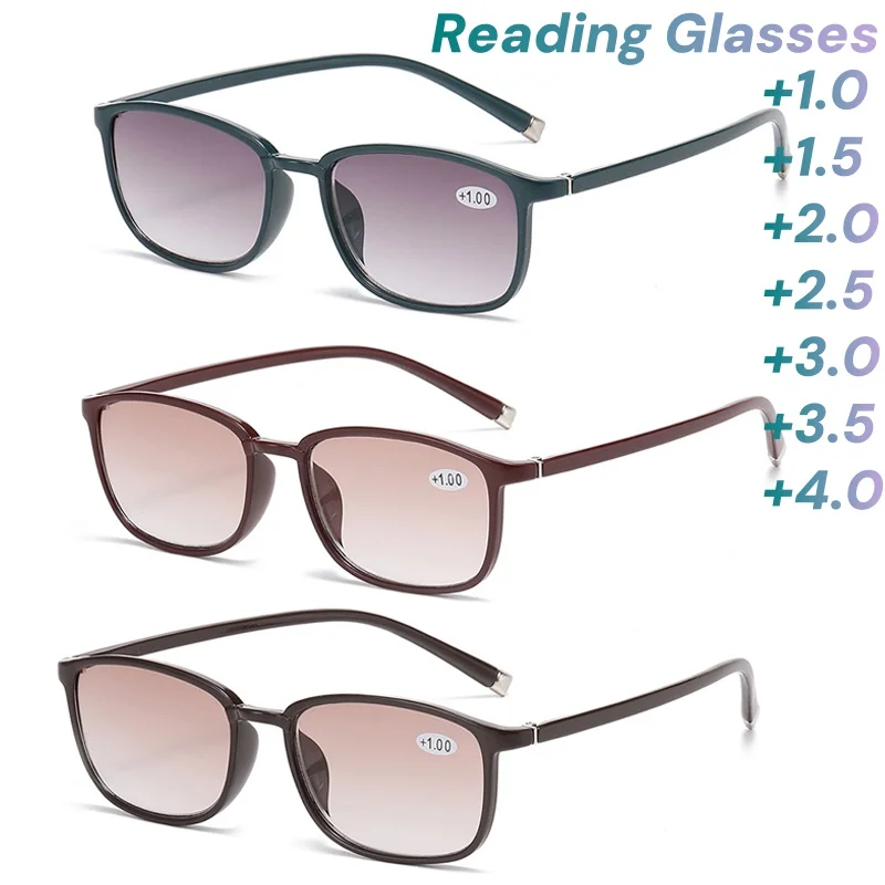

New Fashion Gradient Color Reading Glasses for Women Square Frame Eyeglasses High-definition Anti Blue Light Presbyopia Eyewear