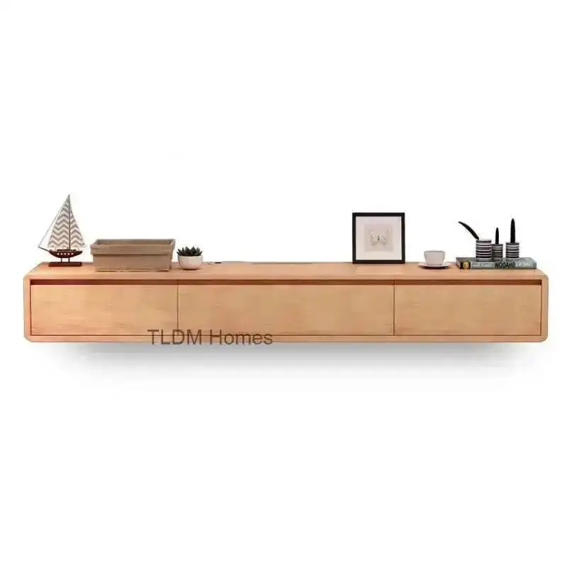 

Furniture Wall-mounted TV Stands Modern Living Room for Household Dangling TV Cabinet Minimalist Small Apartment wood Tv Cabinet