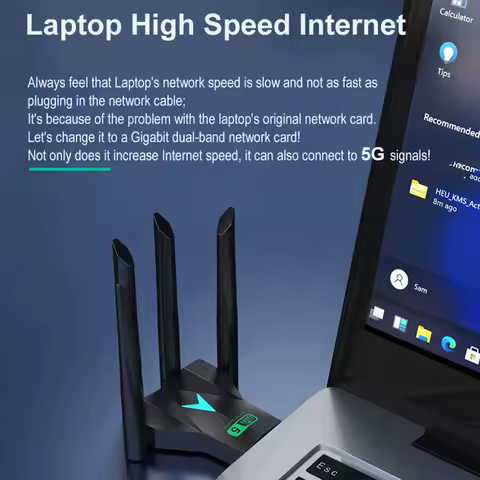 Dual Band 1300Mbps / 600M WiFi USB Adapter 2.4G/5Ghz Wi-Fi Dongle 802.11AC 4-Antenna Wireless Receiver For PC/Laptop Driver Free