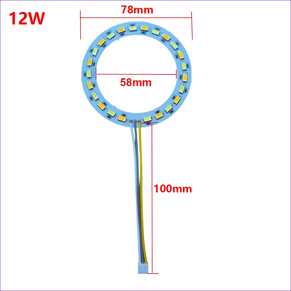 DC3.7V Light Source LED Panel 12W 78MM 3Colors Dimming Controller Touch ON/OFF Switch Charging Port Type-C With Remote Control.