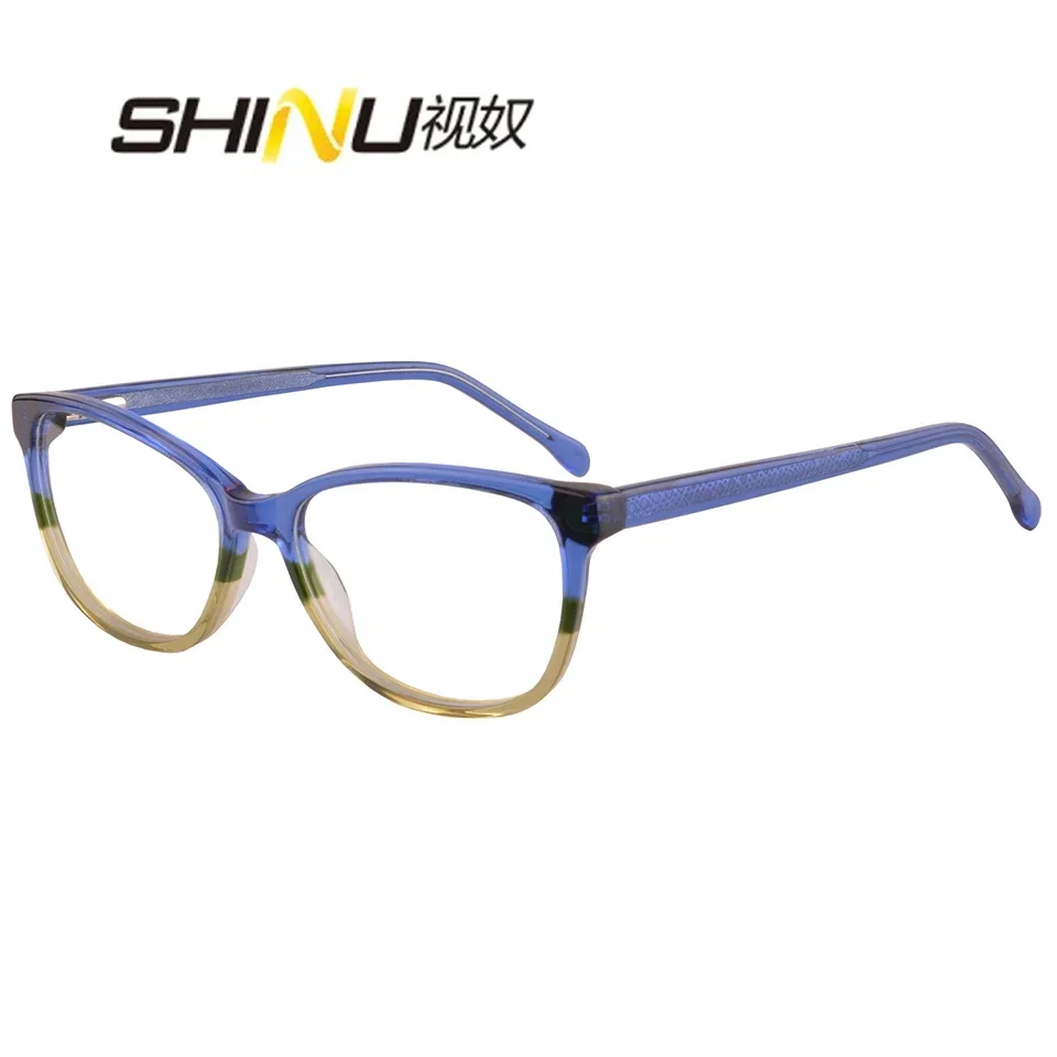 SHINU Progressive Multifocal Reading Glasses Women Presbyopia hyperopic diopter both Distance Close acetate eyeglasses for women