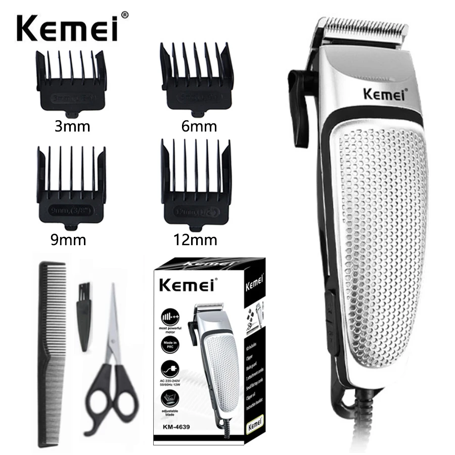 

Kemei Wired Clipper Mens Hair Clipper Electric Professional Trimmer Household Low Noise Beard Machine Personal Care Haircut Tool