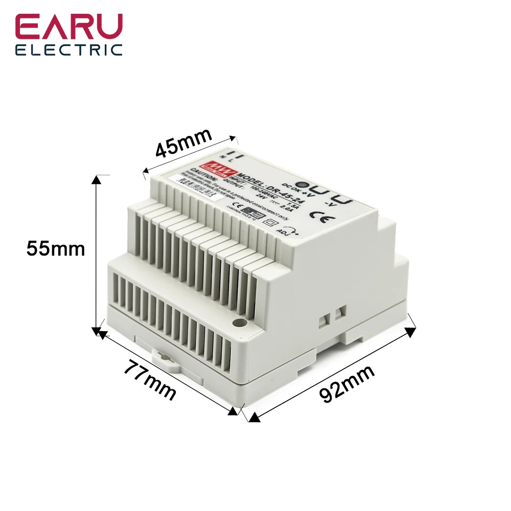 15W 30W 45W 60W uscita singola 5V 12V 15V 24V interruttore di alimentazione industriale su guida Din DR-15 DR-30 DR-45 DR-60 -5/12/15/24