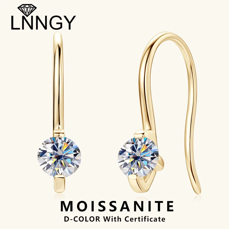 

Lnngy 4 мм 0,3 карата серьги с муассанитом для женщин ohrringe из серебра 925 пробы серебро альпинистские серьги повседневная жизнь модные украшения