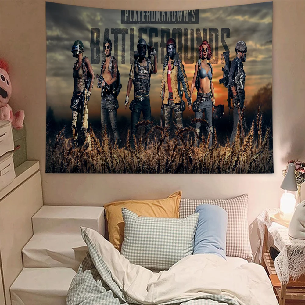 Carpet Popular 3D Shooting Game PUBG Printed Large Wall Tapestry Hippie Wall Hanging Bohemian Wall Tapestries Mandala Home Decor