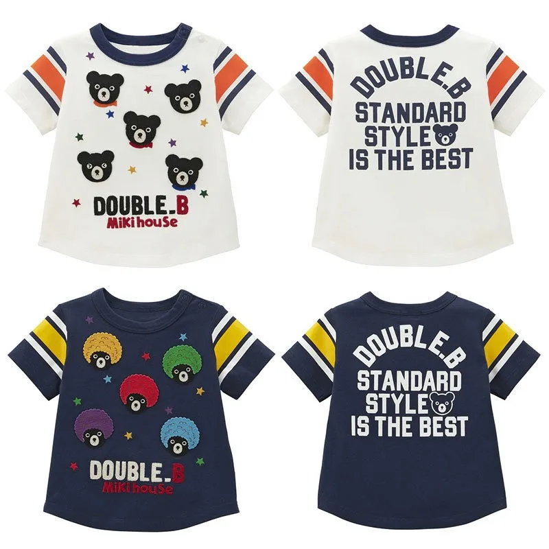 

Summer Boys Short Sleeve T-shirts Cartoon Black Bear T-shirt Boy Clothes Cute Tops Baby Tees Graphic Top Poleras Roupa Infantil