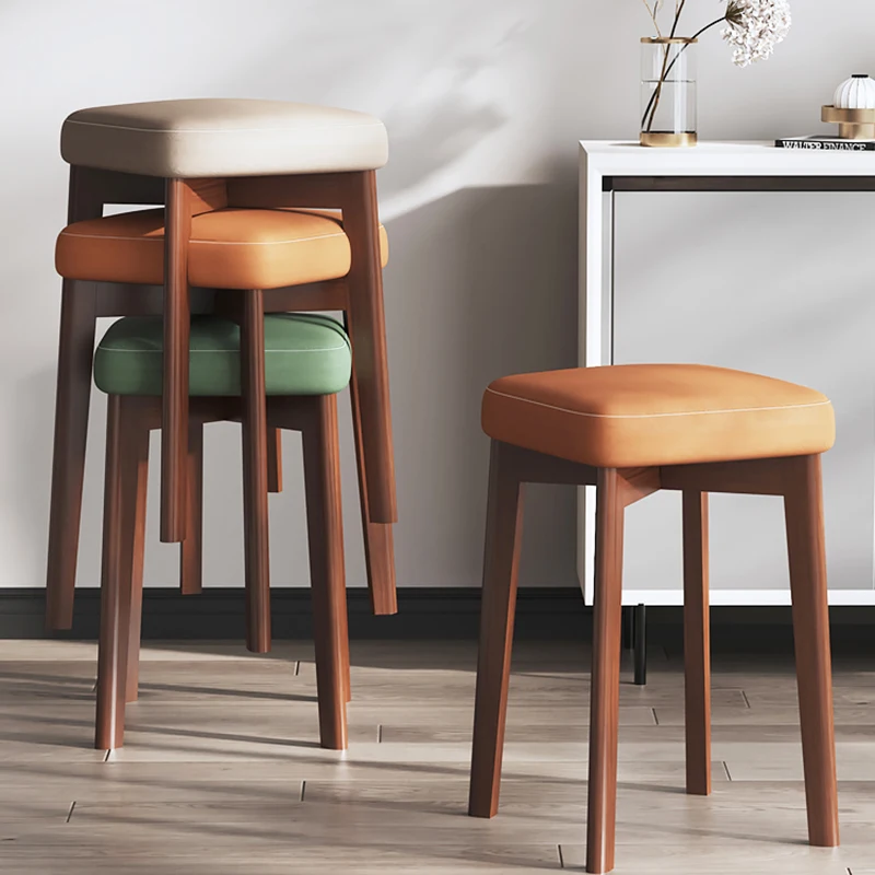 

Wooden Stool Dining Room Chairs Table Restaurant Wooden Industrial Stools Stackable Simplicity Taburete Plegables Furniture