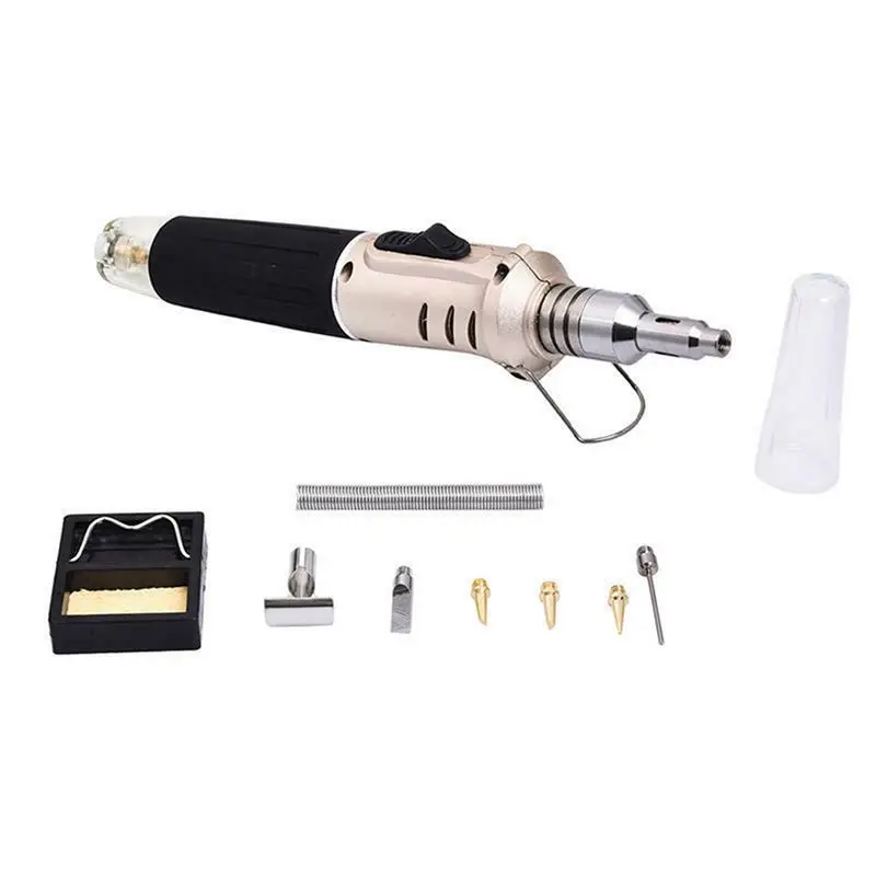 ABMI-30X HS-1115K 10-In-1 Multifunction Gas Soldering Iron Case Set Lighter Spray Set Welding Equipment,