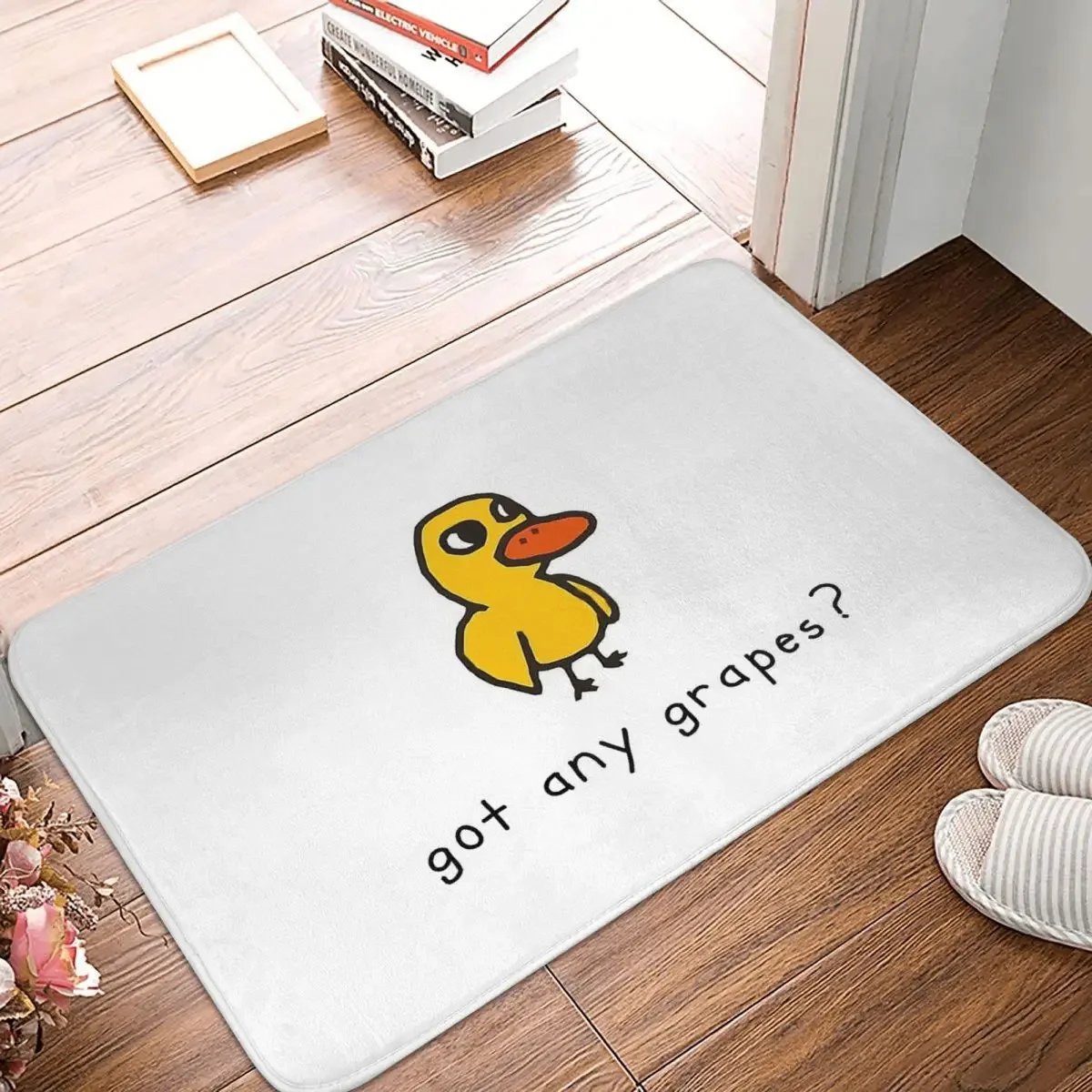 Non-Slip Carpet Cute Duck Got Any Grapes Doormat Bedroom Bathroom Mat Welcome Home Rug