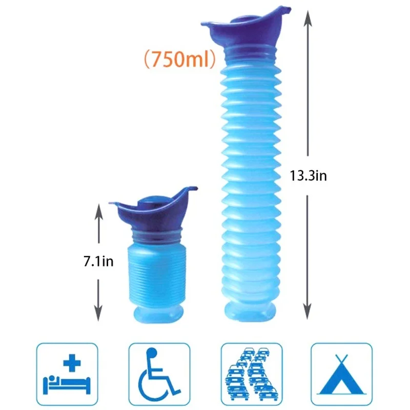 Portable Car Use Urine Bag Women Men Children 750ml Mini Toilet For Travel Camp Hiking Potty Children Training Foldable Ansblue