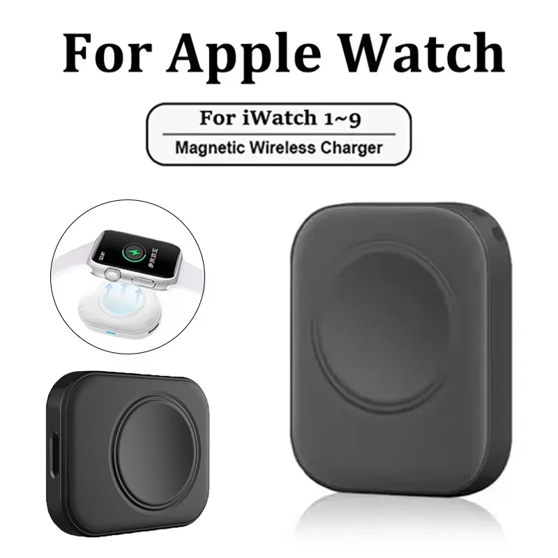 Portable Magnetics Watch Wireless Charger for Apple Watch 10 9 8 7 6 5 4 3 Ultra 2 1 Series Dual Port Type C 8pin Charging Stand