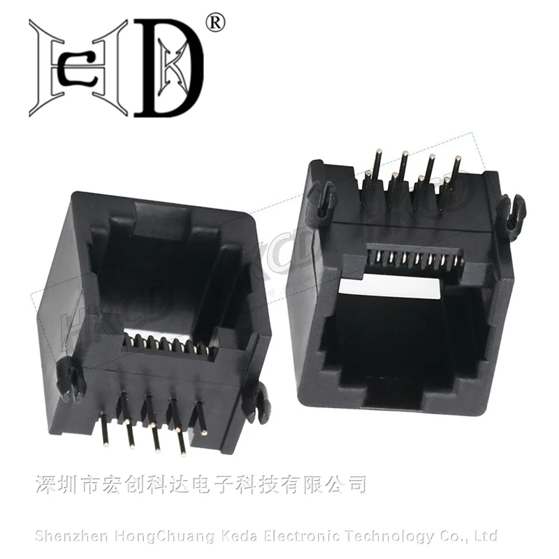 5pcs RJ11 Telephone Socket Curved Pin 95001 4P4C 6P6C 6P4C 8P8C Female Jack Pcb Connector 90 Degrees Network Module
