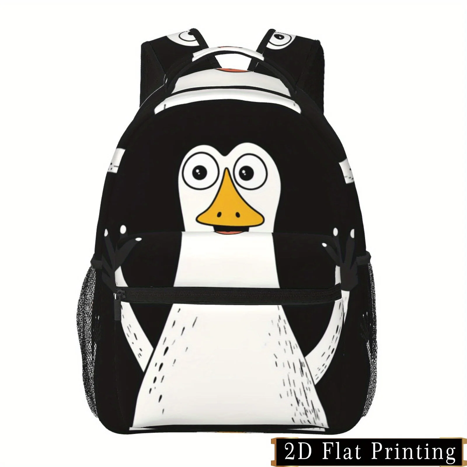 Duck Print Pattern Shoulder Strap and Waist Protection Design Backpack Fashionable iPad Laptop Bag with Large Capacity