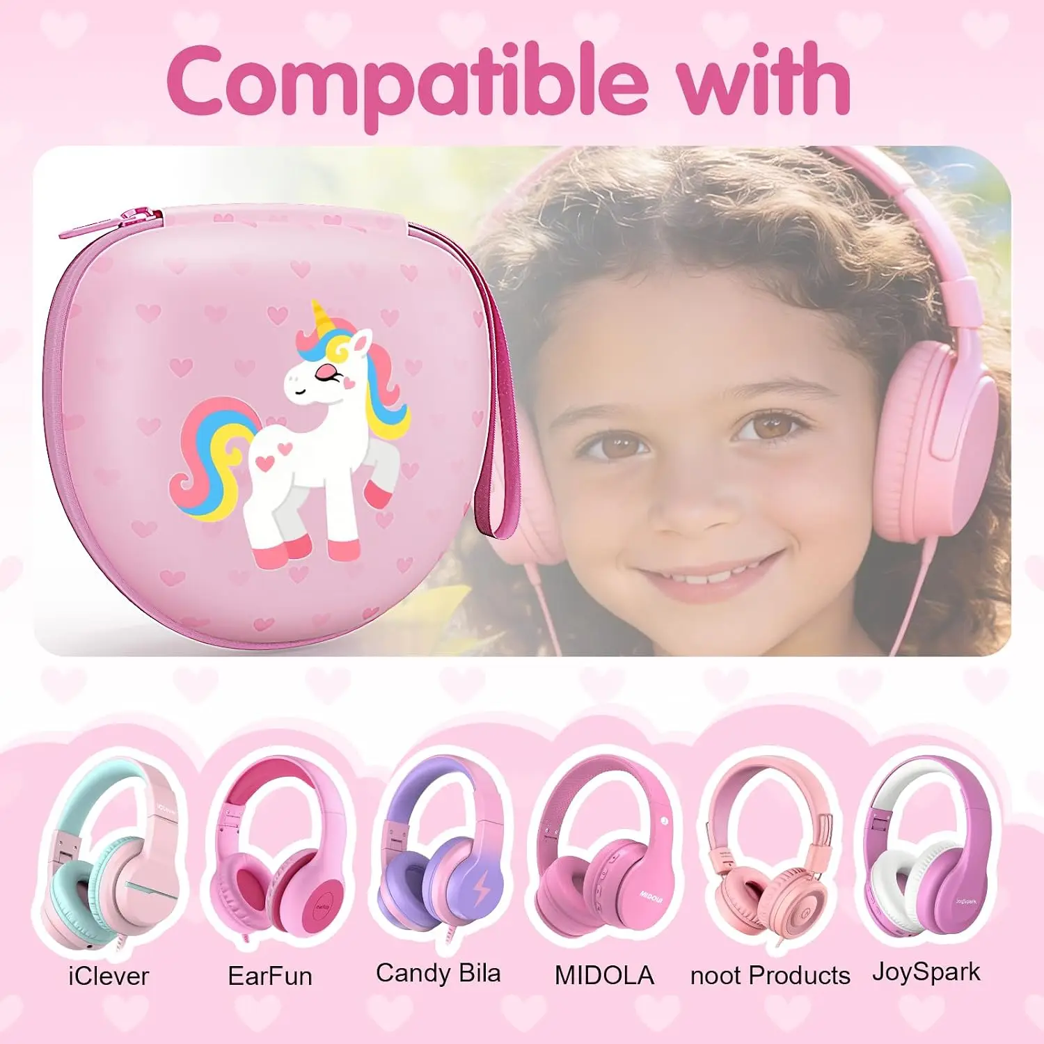 Kids Headphones Case for Folding Headphone, Star Purple(Case Only) | Compatible with iClever BTH12/HS19/BTH26/JoySpark-T5