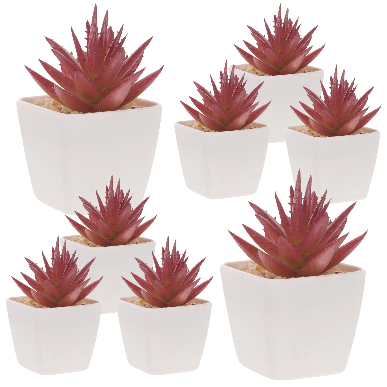 

10 Pcs Fake Mini Succulent Artificial Plants Decoration Succulents Indoor Pot Faux Small Cute Terrarium Figurines