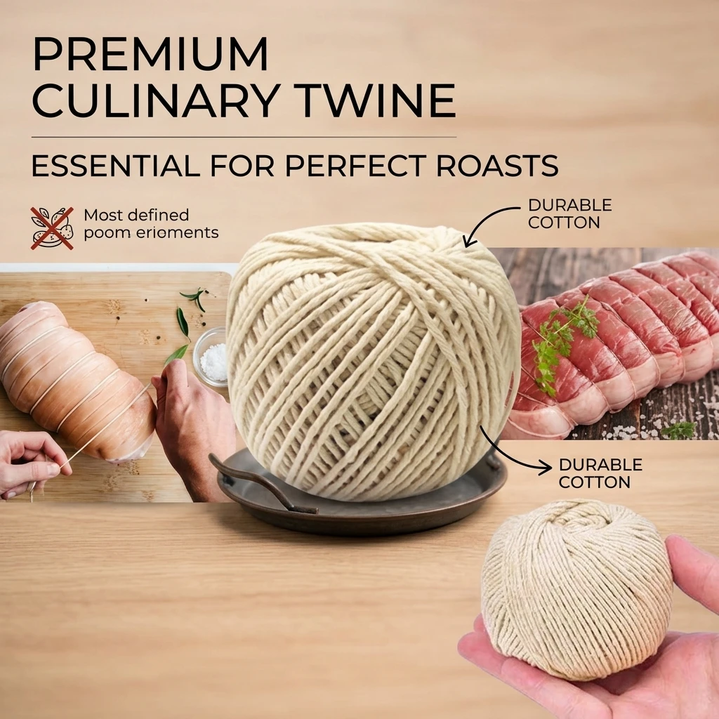 70m Butcher's Cotton Twine Cooking Tools for Meat Prep Trussing Turkey Barbecue Sausage Tie Rope Kitchen String