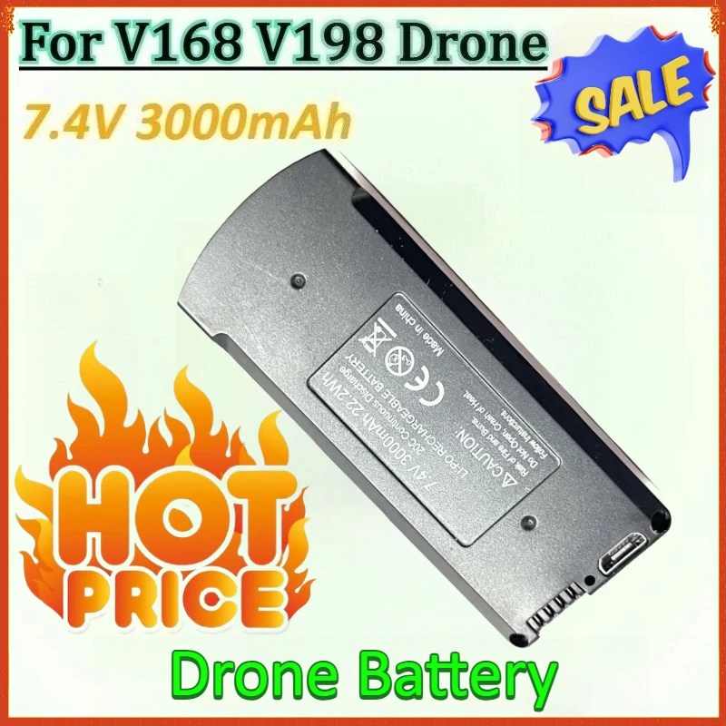 

7.4V 3000mAh Drone Battery V168 Rechargeable Bateria for V168 V198 PRO MAX Drone Replacement Battery Parts Accessories