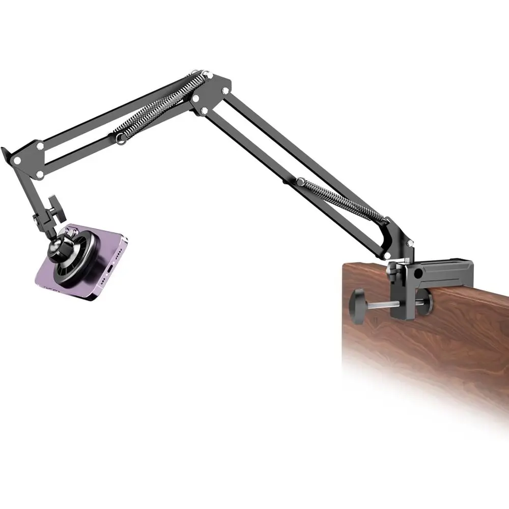 

Desk Clamp Tablet Stand, Adjustable Magnetic Mount for Bed Use, Compatible with Kindle, iPad 15, 14, 13, 12