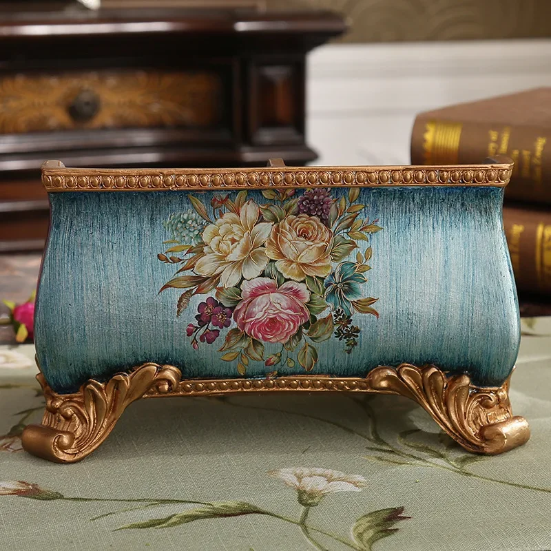 Creative European storage box ornament retro remote control box study desktop living room coffee table storage box
