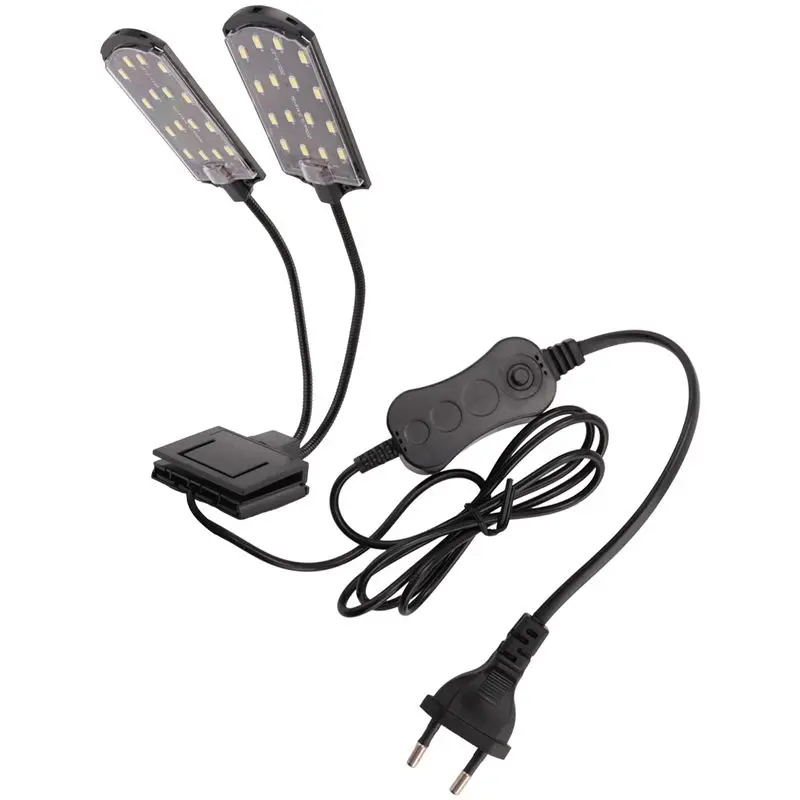 HLZS-1 PCS LED Aquatic Plant Grow Lamp Aquarium Light X7 Dual Head Super Bright EU Plug