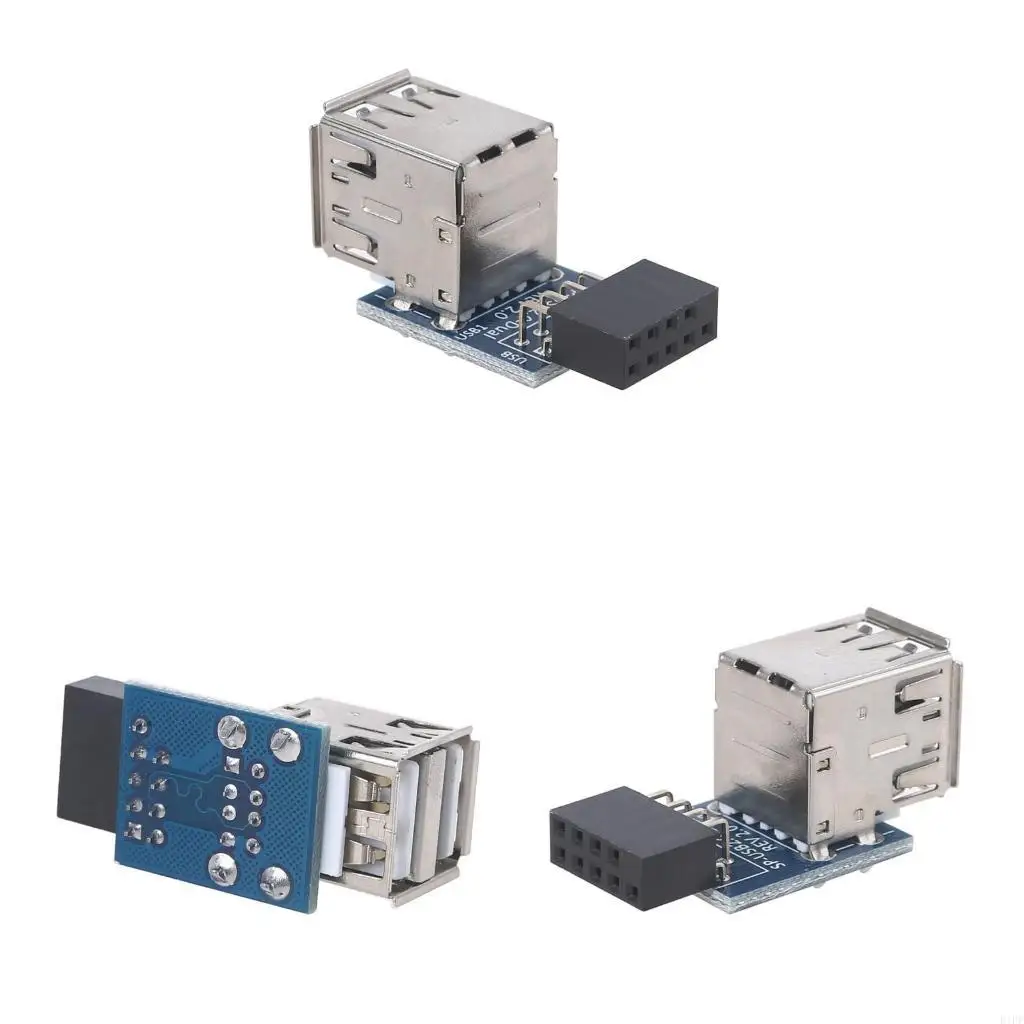 E1PF Mini Internal USB 2.0 2 Port 9 Pin Female To Female Adapter Converter Motherboard Cable Extender Converter