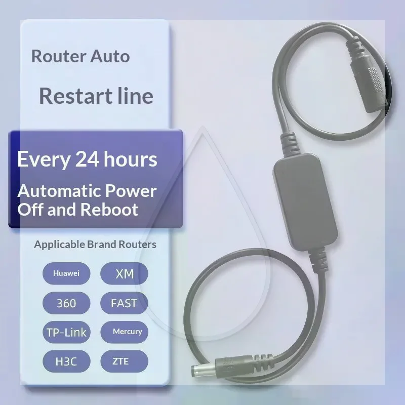 24 Hour Timed Router Auto Reset Cable WiFi Power Off Restart Controller for Home Office Network Signal Stability