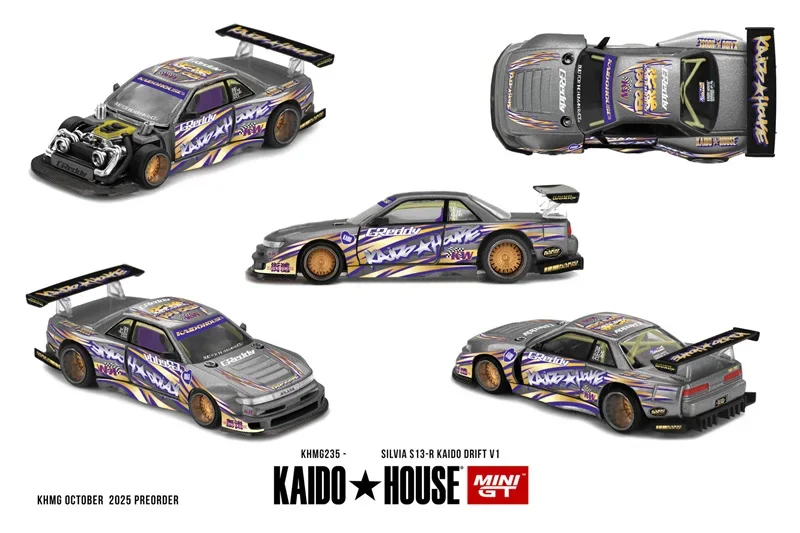 

PreSale Kaido House x MINI GT 1:64 Silvia S13-R KAIDO DRIFT V1 Die-Cast Car Model Collection Miniature