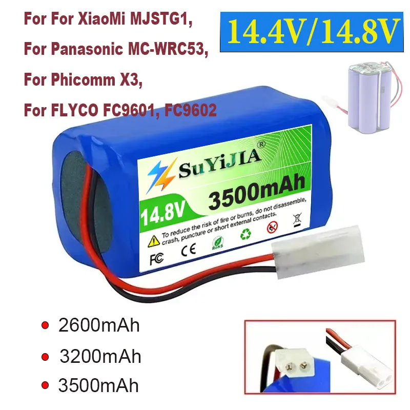 4S1P 18650 Battery Pack for Xiaomi G1 14.4V 3500mAh Lithium Ion Battery Suitable Mi Essential MJSTG1 Robot Vacuum Cleaner