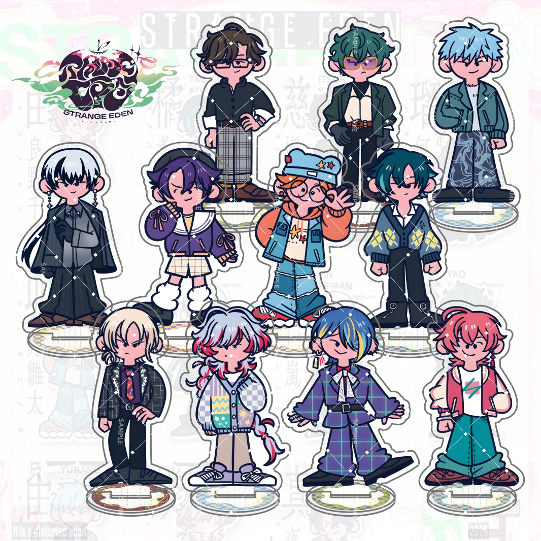 Strayed Q Version Cute Acrylic Stand Keychain Chisato Tachibana Kosei STRANGE EDEN Desk Decor 10CM Senri/Mayoru/Hinata