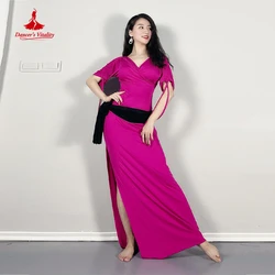 Belly Dance Robe for Women Short Sleeves Modal Baladi Shaabi Dance Practice Clothes Female Exotic Dancewear Belly Dancing Dress