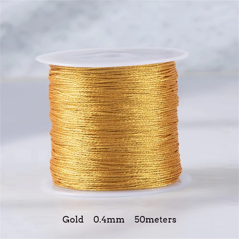 Gold/Silber Faden Makramee Schnur Seil Armband Halskette Geflochtene Schnur Für DIY Quaste Perlen Shamballa String Großhandel Liefert