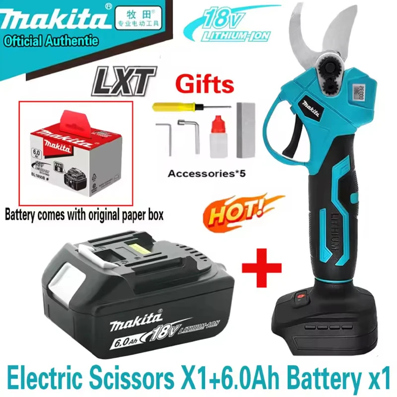 ✂ 100% Originele Makita Schaar Borstelloze Elektrische Snoeischaar Tuin, Gereedschap Branche Cutter Draadloze Elektrische Tuin Fruit Tre