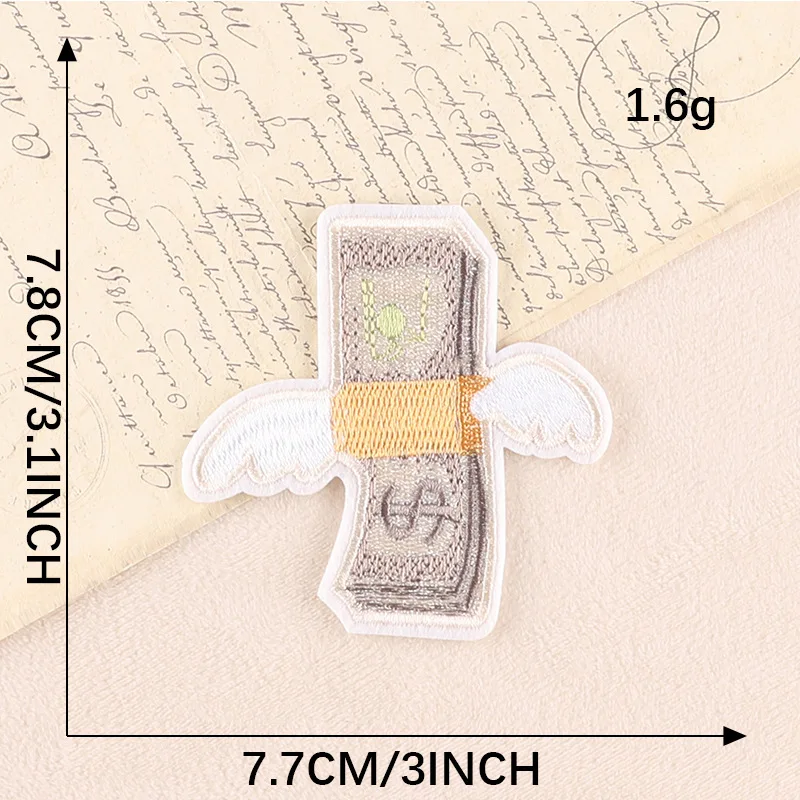Geld Eisen auf Patches für Kleidung Designer Feuer Diy bestickt thermoadhäsive Mochila Thermal Parches Rock Nähen Jacke süße Hut – Detail 6