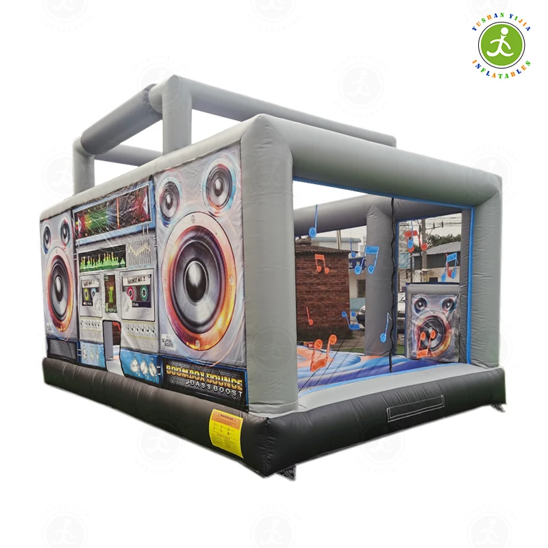 Hot sale Interactive Inflatable Disco Dance House Adult Boom Box Jumping Bouncy Castle Retro Boombox Bouncer For Party