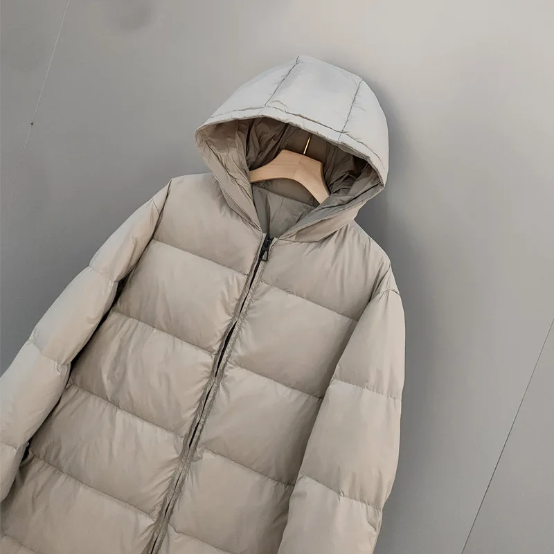 SEDUTMO Lange Eend Donsjacks Vrouwen Ultra Lichte Kapmantel Winter Casual Zwart Warme Herfst Parka ED2128