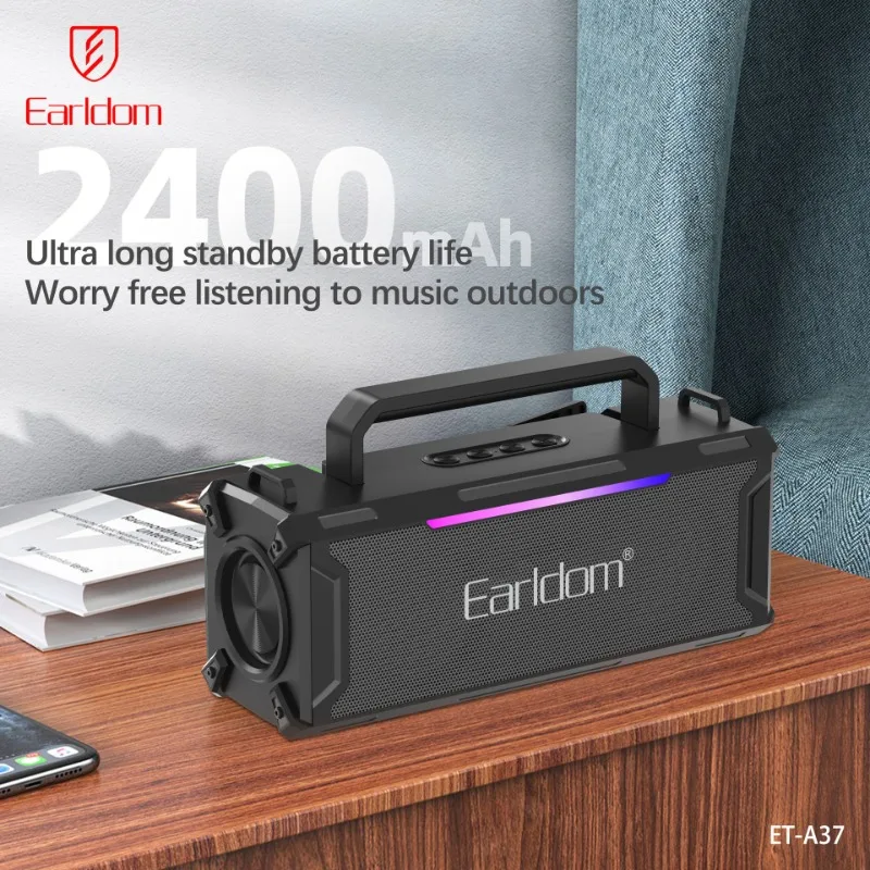 

Outdoor Portable Bluetooth Speaker Square Dance Accompaniment Subwoofer with LED Light Ultra Long Battery Life HIFI Stereo Audio