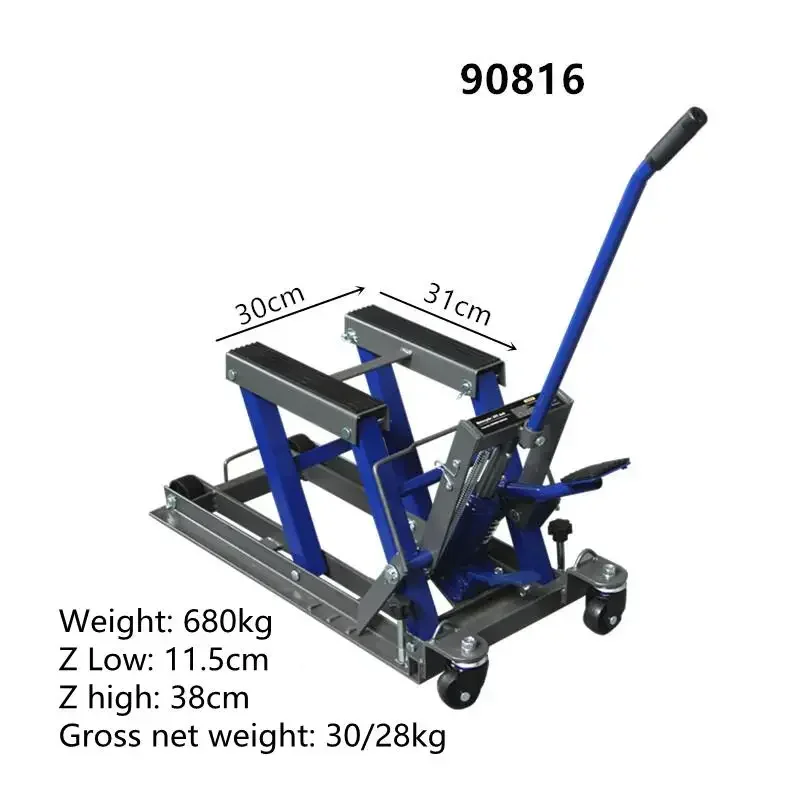 Quadro de elevação para motocicleta, mesa de elevação hidráulica, jack para motocicleta, ferramenta de manutenção especial, capacidade de carga 680kg